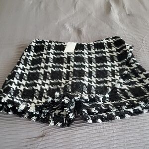 Black and White Houndstooth Shorts